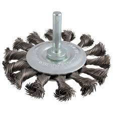 [SUR-C566] CARDA CIRCULAR ALAMBRE TRENZADA DELGADO 3" X 0.30 MM CON ZANCO 1/4"