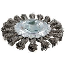 [SUR-C623] CARDA CIRCULAR ALAMBRE ONDULADA DELGADO ACERO INOXIDABLE 4" X 0.30 MM CON ROSCA 5/8"
