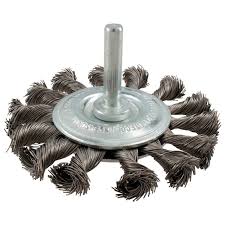 [URR-C852] CARDA CIRCULAR ALAMBRE TRENZADA GRUESO 3" X 0.50 MM CON ZANCO 1/4"