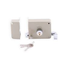 [AUS-212526] CERRADURA DE SOBREPONER IZQ INSTALA FACIL BEIGE ACERO LATON CON DOBLE CILINDRO(AU-715)