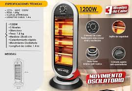 [ADI-4815] CALEFACTOR  ELECTRICO CON VENTILADOR 1,200W  3 NIVELES SILENCIOSO