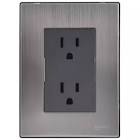 [AXO-INOX2001] PLACA ARMADA INOX C/COTACTO DUPLEX  ATERRIZADO 2P+T 15 A 125V OXFORD