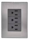 [AXO-INOX2004] PLACA ARMADA INOX C/3 CONTACTOS SENCILLOS DE 1 MODULO OXFORD