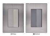 [AXO-INOX2005] PLACA ARMADA INOX C/1 APAGADOR SENCILLO DE 3 MODULOS OXFORD