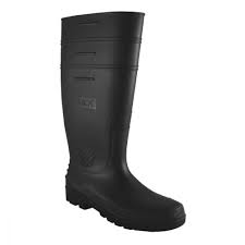 [LIC-PVCN-24] BOTA JARDINERA NEGRA TALLA 24 PVC Y CALCETA POLIESTER/ALGODON SUELA ANTI-DERRAPANTE