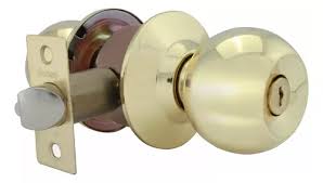 [PRO-45POP] CERRADURA POMO CILINDRICO RECAMARA LATON BRILLANTE BARZA
