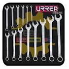 [URR-1202TF] JUEGO DE LLAVES COMBINADAS PULIDO ESPEJO PLG  12 PUNTAS, 14 PZAS TUBO FULL COLOR