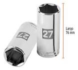[TRU-101015] DADO LARGO DE 27 MM, 6 PUNTAS, CUADRO 1/2', TRUPER