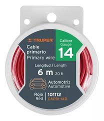 [TRU-101112] CARRETE CON 6 M DE CABLE PRIMARIO ROJO CALIBRE 14, TRUPER