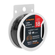 [TRU-101120] CARRETE CON 12 M DE CABLE PRIMARIO NEGRO CALIBRE 18, TRUPER