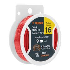 [TRU-101121] CARRETE CON 9 M DE CABLE PRIMARIO ROJO CALIBRE 16, TRUPER