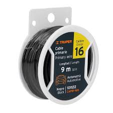 [TRU-101122] CARRETE CON 9 M DE CABLE PRIMARIO NEGRO CALIBRE 16, TRUPER