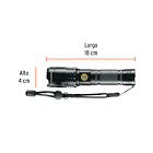 [TRU-103100] LINTERNA LED RECARGABLE, DE ALUMINIO, 1,200 LM, TRUPER