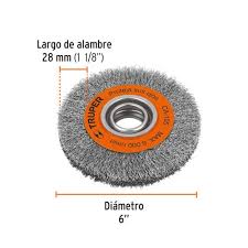 [TRU-11523] CARDA ALAMBRE ONDULADO 6' X 13/16' PARA ESMERIL, TRUPER