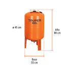 [TRU-13596] TANQUE HIDRONEUMÁTICO VERTICAL, 100 LITROS, TRUPER