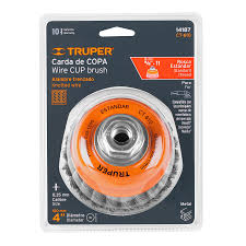 [TRU-14187] CARDA COPA 4' ALAMBRE TRENZADO FINO, EJE 5/8'-11, TRUPER
