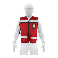 [TRU-14663] CHALECO BRIGADISTA CON CINTAS REFLEJANTES, COLOR ROJO