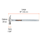 [TRU-16704] MARTILLO TUBULAR PULIDO 20OZ CARA FRESADA, UÑA RECTA, TRUPER