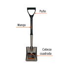 [TRU-17196] PALA CAJUELERA CUADRADA, PUÑO 'D' CON MANGO FIBRA DE VIDRIO
