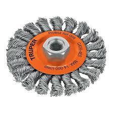 [TRU-17527] CARDA CIRCULAR 4' ALAMBRE TRENZADO, EJE 5/8'-11, TRUPER