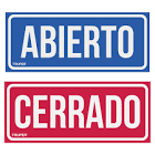 [TRU-18239] LETRERO DE SEÑALIZACIÓN 'ABIERTO/CERRADO', 28 X 12 CM
