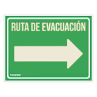 [TRU-18368] LETRERO DE SEÑALIZACIÓN 'RUTA EVACUACIÓN DERECHA',21 X 28 CM