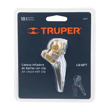 [TRU-19026] CABEZA INFLADORA DE LLANTAS C/CLIP, HEMBRA, CUERDA 1/4 NPT