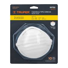 [TRU-19752] BLÍSTER CON 10 CUBREBOCAS PARA POLVOS TIPO CONCHA, TRUPER