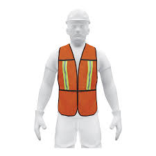 [PRE-21025] CHALECO DE SEGURIDAD CON CINTAS REFLEJANTES, NARANJA, PRETUL