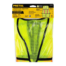 [PRE-21026] CHALECO DE SEGURIDAD CON CINTAS REFLEJANTES, VERDE, PRETUL