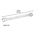 [PRE-21880] LLAVE COMBINADA 1/4' X 100 MM DE LARGO, PRETUL