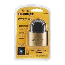 [HER-23510] CANDADO DE LATÓN 40 MM LLAVE TETRA EN BLÍSTER, HERMEX BASIC