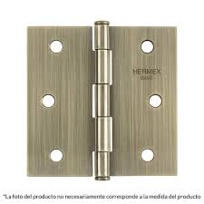 [HER-25104] BISAGRA CUADRADA 3-1/2', LATÓN ANTIGUO, CABEZA PLANA, BASIC