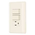 [VOL-26635] PLACA ARMADA 2 INTERRUPTORES Y CONTACTO, MARFIL, BASIC