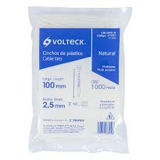 [VOL-47457] BOLSA CON 1000 CINCHOS PLÁSTICOS 18LB, 100X2.5 MM, NATURALES