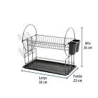 [FOS-47501] ESCURRIDOR NEGRO DE ACERO CON 2 NIVELES PARA TRASTES