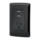 [VOL-47590] CONTACTO ATERRIZADO + 2 PUERTOS USB, NEGRO, LÍNEA ITALIANA
