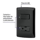 [VOL-47591] PLACA ARMADA CONTACTO E INTERRUPTOR, NEGRO, LÍNEA ITALIANA