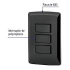 [VOL-47595] PLACA ARMADA 3 INTERRUPTORES SENCILLOS,NEGRO, LÍNEA ITALIANA