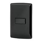 [VOL-47599] PLACA ARMADA 1 INTERRUPTOR SENCILLO, NEGRO, LÍNEA ITALIANA