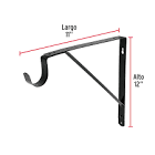 [FIE-47707] MÉNSULA REFORZADA NEGRA 11 X 12' CON GANCHO, FIERO